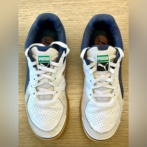 PUMA Ibero II Indoor Soccer Shoes Puma White/Copper Rose/Parisian Night/Gum US 9